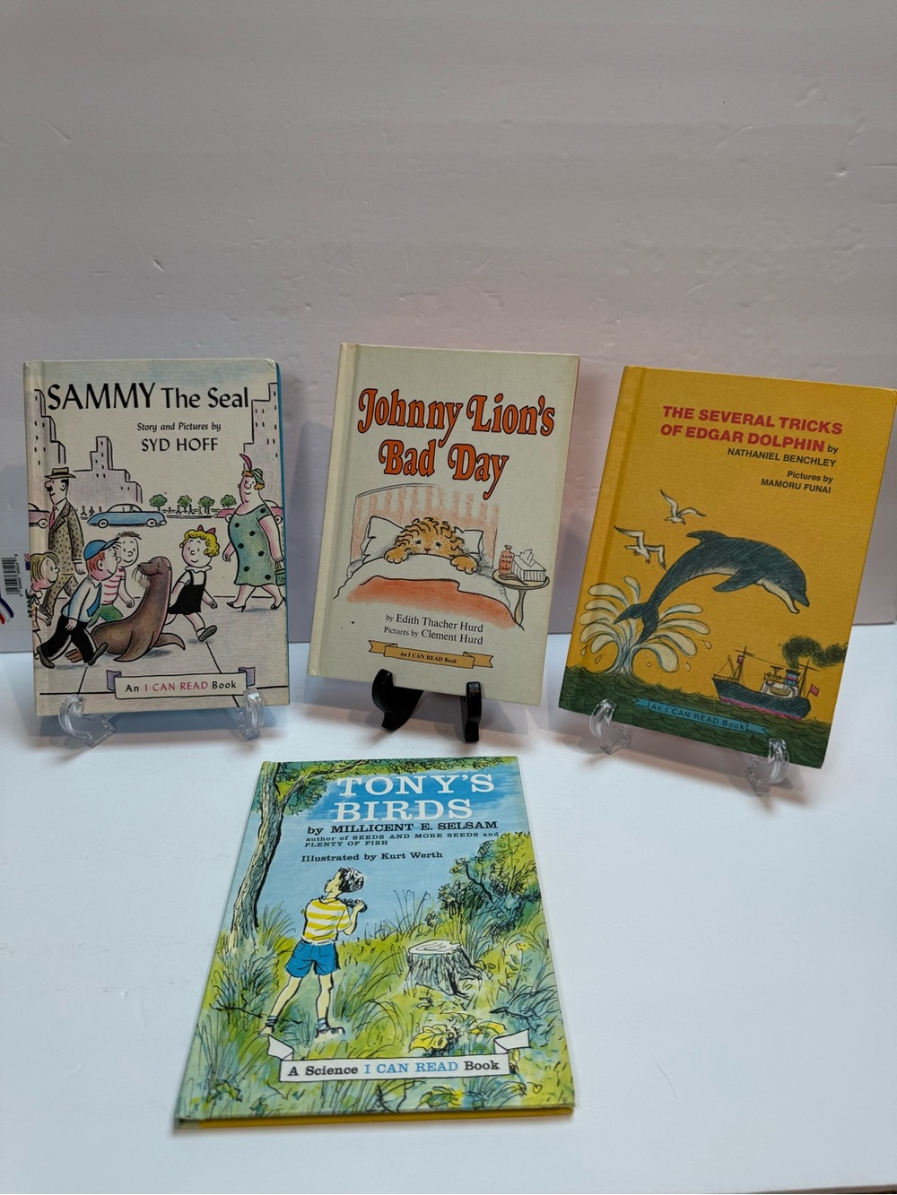 Set of 4 Vintage I Can Read Books - Sammy the Seal/Johnny Lion's / Tonys Birds